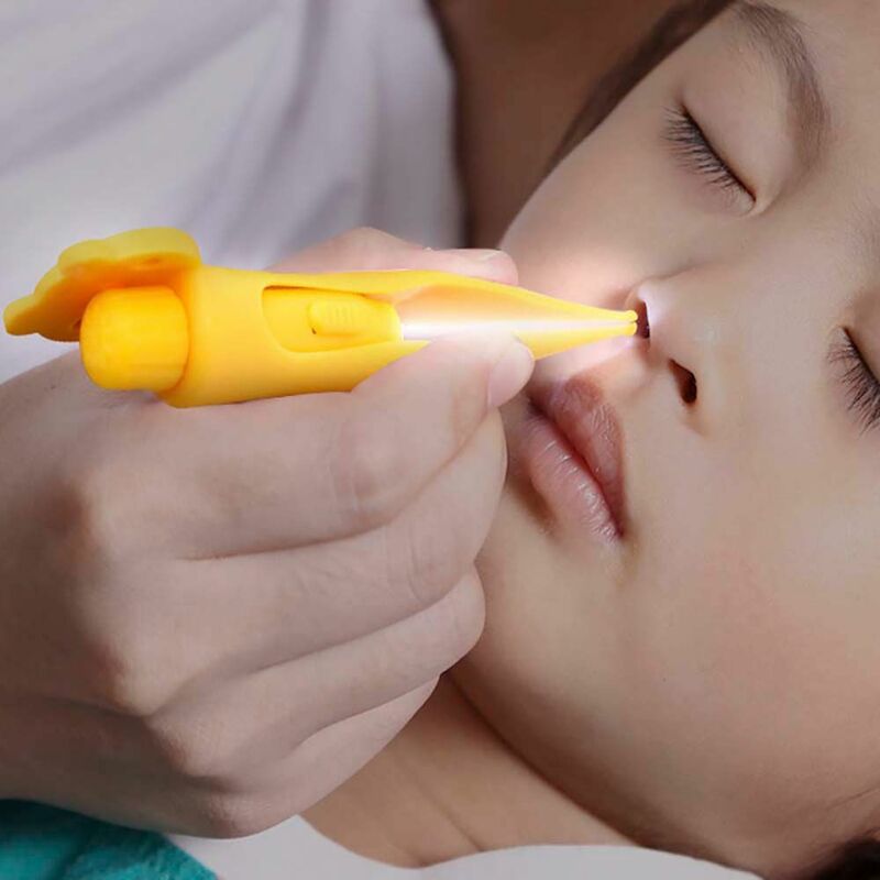 Herramienta para el cuidado de los oídos para niños, pinzas para la nariz, cuchara limpiadora de oídos, removedor de cera para los oídos, recolector de cureta con luz LED
