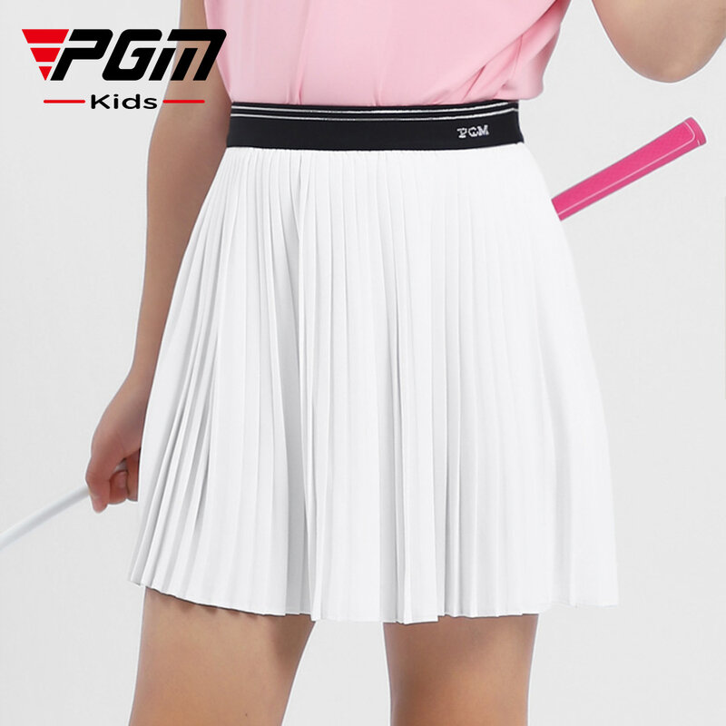 Pgm-saia curta de golfe para meninas, vestido esportivo de secagem rápida, pregas elásticas na cintura, respirável, qz090, moda verão