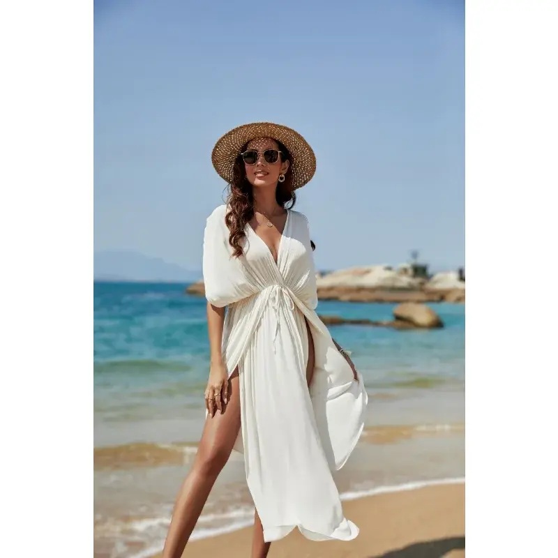 Sexy Woman Beach Cover Up Swimsuit Woman Dress 2024 Trend Bikini Cover-ups Swimwear Beach Outfits Womans Bathing Suit Vestidos