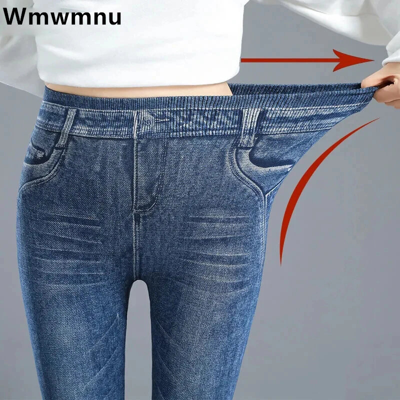 Женские обтягивающие брюки-карандаш с имитацией кармана и принтом, пикантные обтягивающие брюки-стрейч с высокой талией