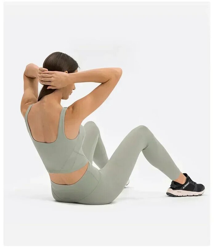 Lemon Women Underwear U Type Yoga Sports Vest with Chest Pad   Gym Sportswear Outfit Fitness TankTops Workout Bra Crop Clothing