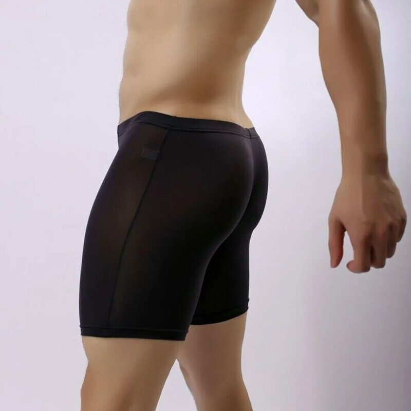 Intimo Sexy da uomo maglia trasparente slip Boxer trasparenti Slim Lingerie elastica ultrasottile sport erotici Comfort Boxer
