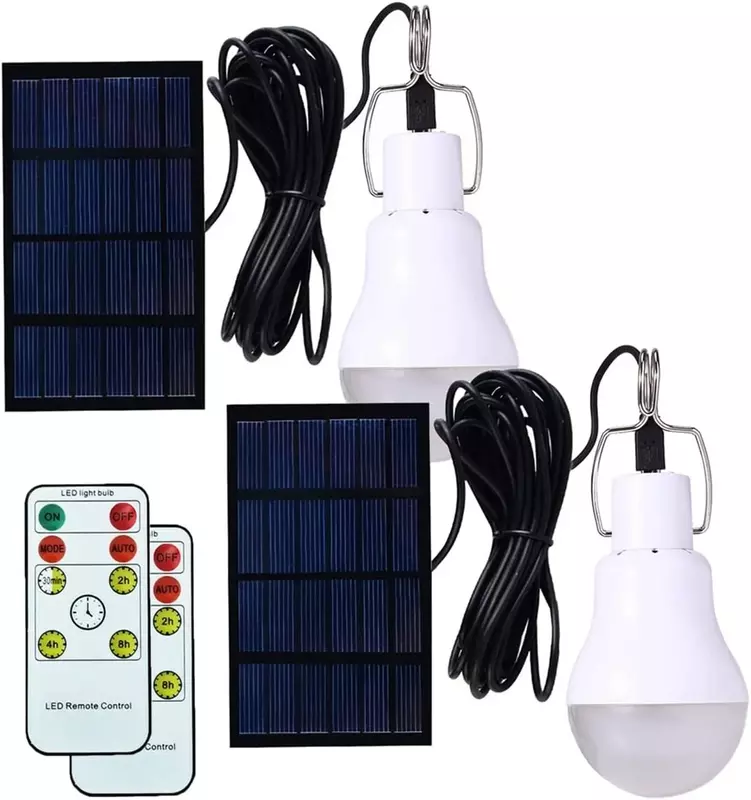 Lampu bohlam LED tenaga surya 5V, lampu bohlam LED portabel kuat dalam ruangan, lampu gantung darurat terisi daya USB untuk rumah