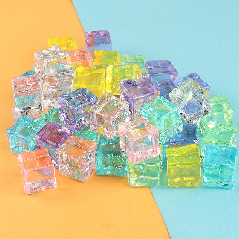 Miniatur es batu Mini bercahaya, dekorasi DIY ornamen mobil mikro 5 buah