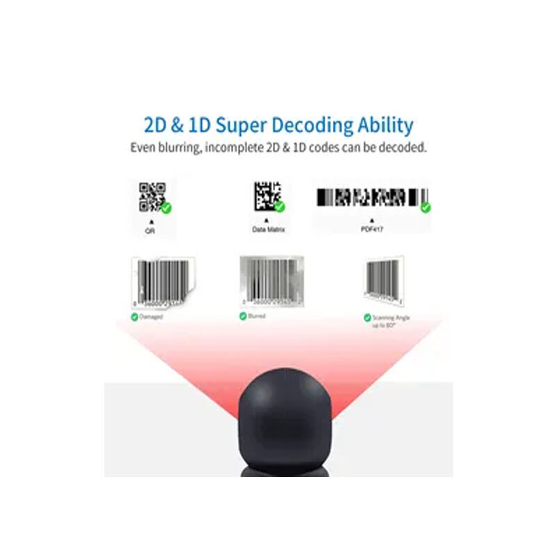 Omnidirectional Laser Scanner Plug & Play Desktop Android USB Barcode Scanner for Supermarket