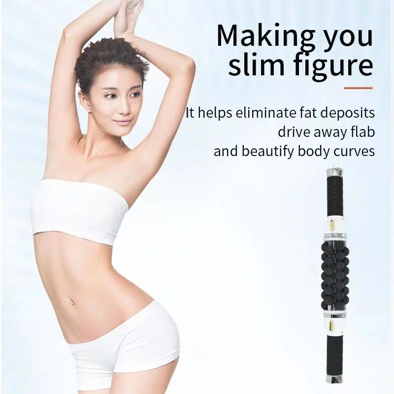 Rotating Body Roller Fitness Massager Slimming Machine Anti-Cellulite  Rolling Beads Cylinder Therapy Body Contouring 7D