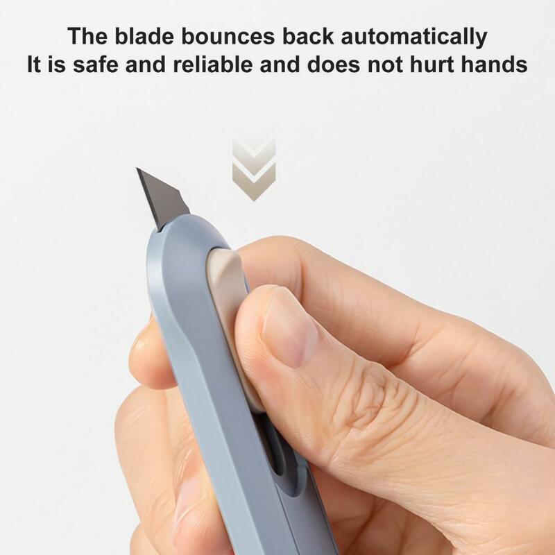 Art Scissors Tool Pocket Knife Portable Safe Sturdy Auto-Retract Uncrate Student Penknife For Office & School Supplies