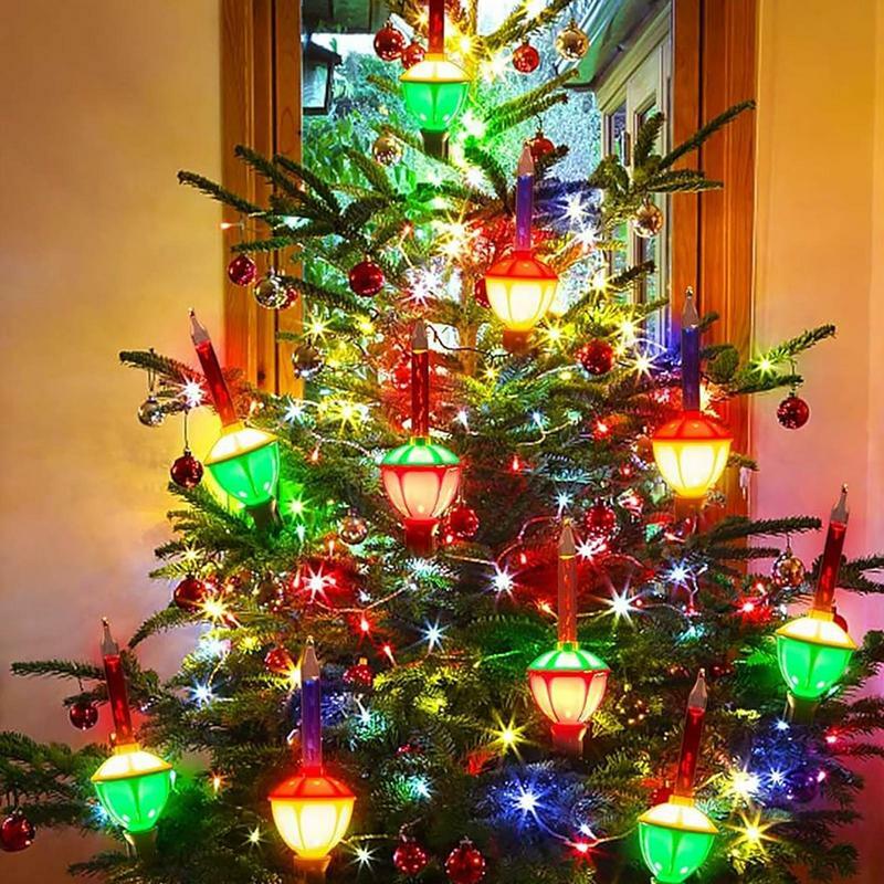 3 шт. рождественские Пузырьковые огни, водонепроницаемые, энергосберегающие, с низким энергопотреблением, комнатные рождественские подвесные светильники C7/E12, основа канделябра