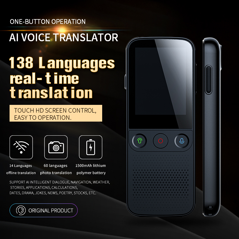T10 Pro AI Voice Translator Real-Time Simultaneous Online Translation 137 Languages 2.4inch Hotspot Intelligent Translators