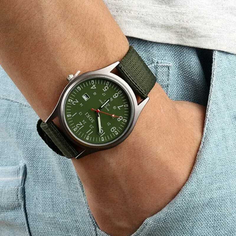 SOKI-Reloj de pulsera de cuarzo para hombre, accesorio de pulsera de nailon resistente al agua, de lujo, de negocios