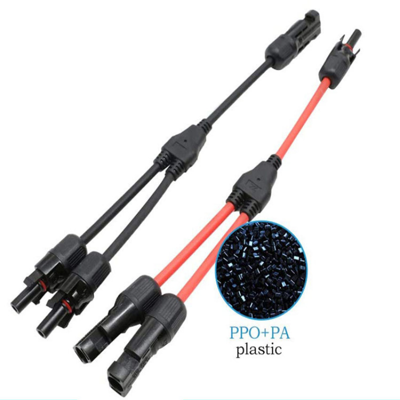 Solar Connector Photovoltaic Panel Adaptor Y Branch Plug 1 To 2 Parallel Connection of Battery Plate Assembly RV PV Group Line