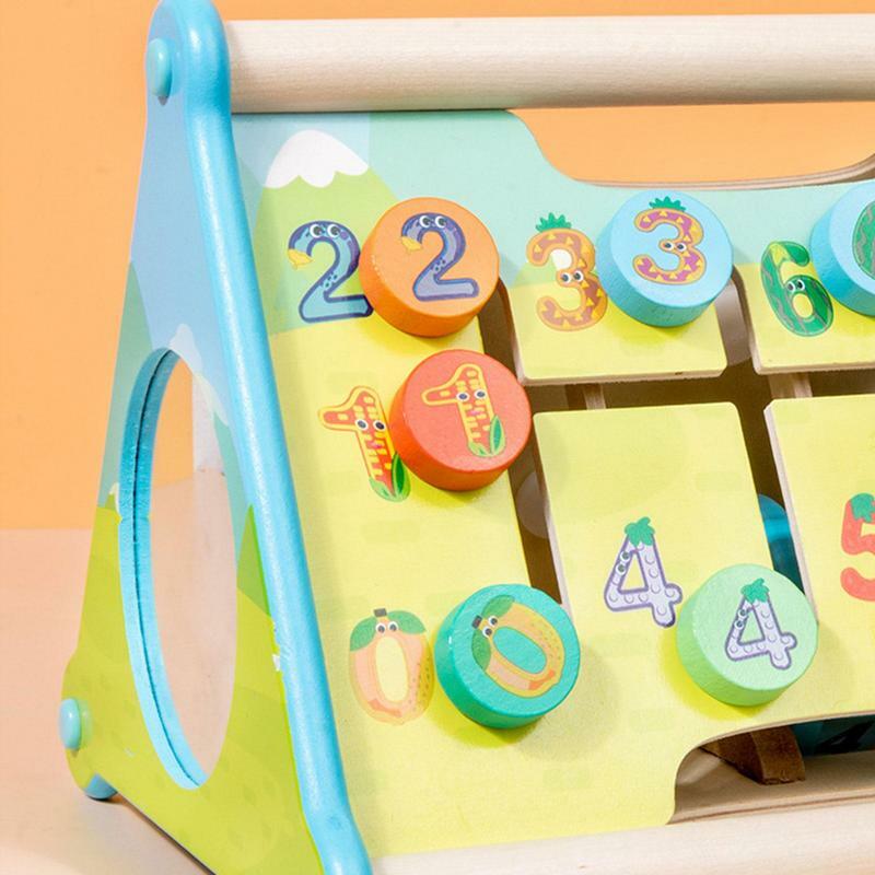 Wooden Portable Multifunctional Toy Parent-child Interactive Montessori Learning Sensory Toy Newborn Care Activity Toy For Kids