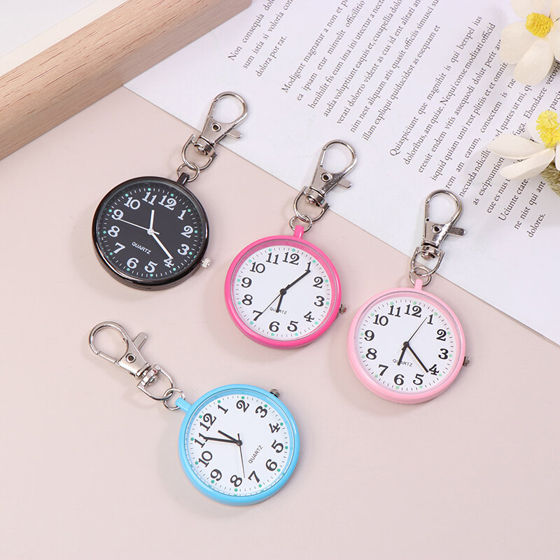 Pocket Watches Nurse Pocket Watch Keychain Fob Clock With Battery Doctor Medical Vintage Pendant Watch Exam Watches