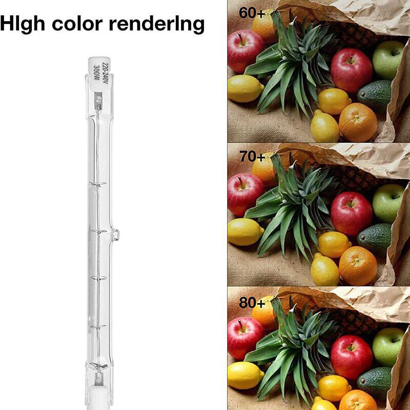 Bombilla halógena R7s lineal de doble extremo para decoración del hogar, lámpara halógena de 100/200/300W, 118mm, AC230V, 1 unidad
