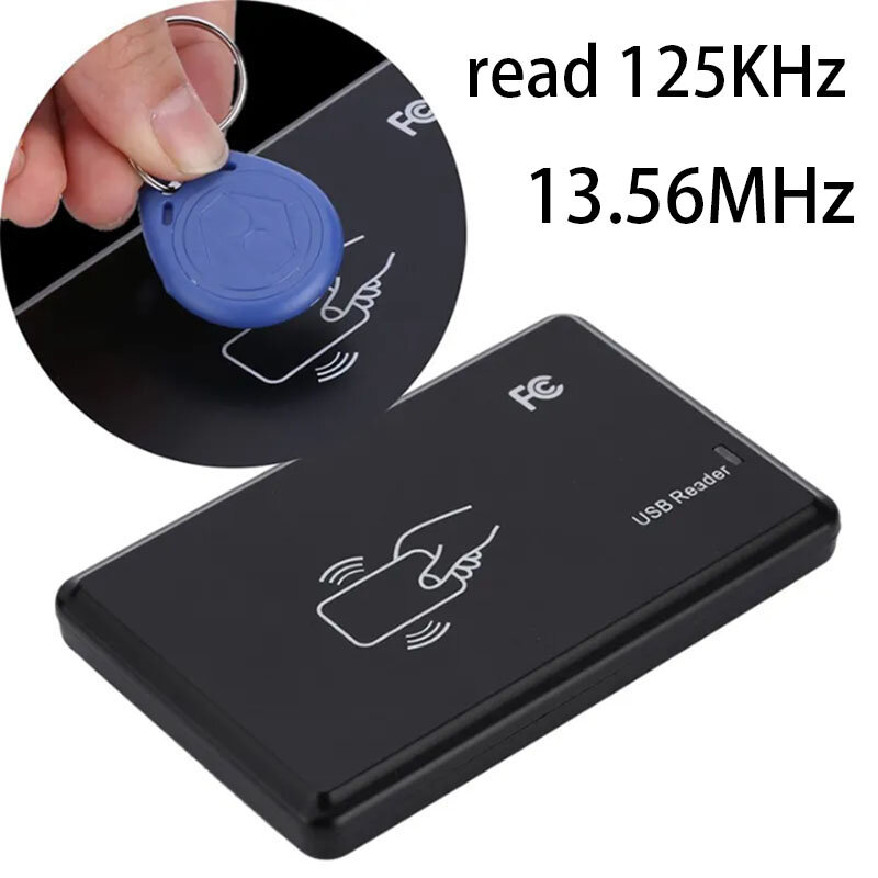 125KHz 13.56MHz RFID Reader USB Port 125KHz ID 13.56MHz IC Contactless Sensitivity Smart Card Support Window System Linux