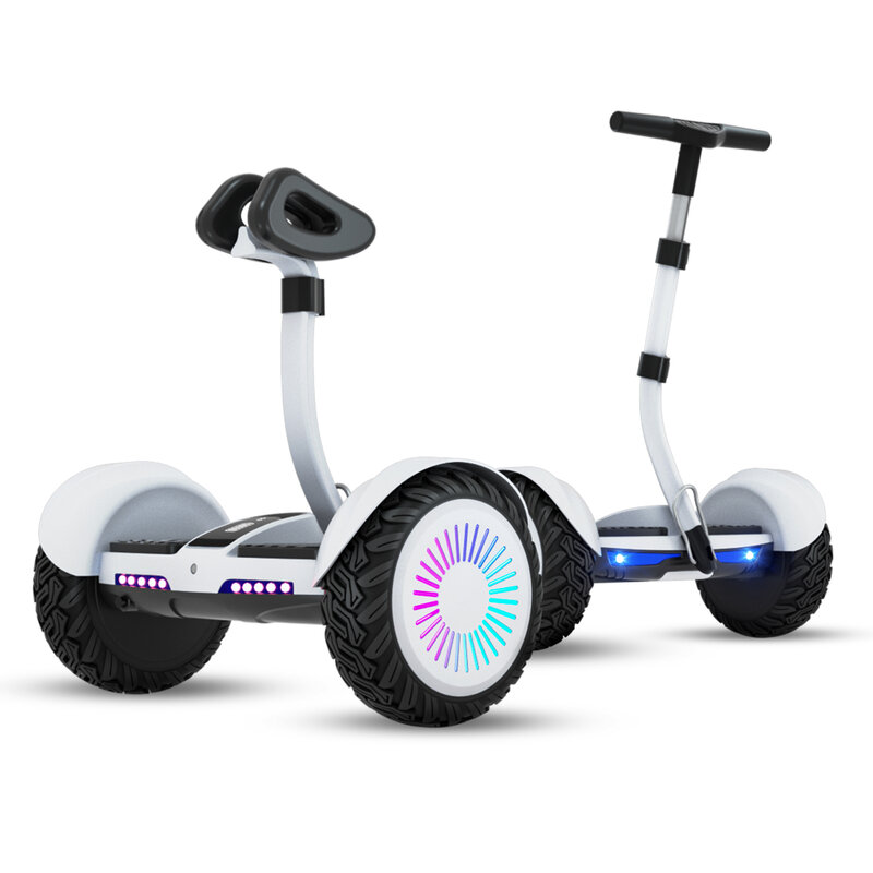 Smart Self Balancing Scooter 10" All Terrain Hoverboard With Steering Bar Off Road Electric Scooter For Kids & Adults