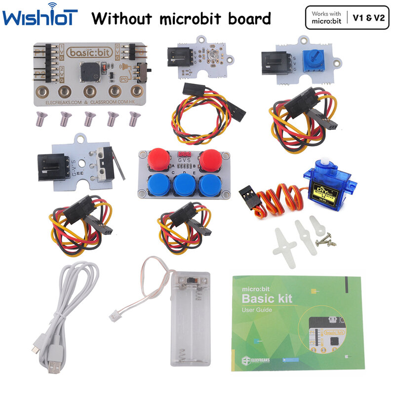 ELECFREAKS Micro:bit Beginner Basic Kit Basic:bit Expension Board Support Makecode For Kids Fun Coding Programming Learning