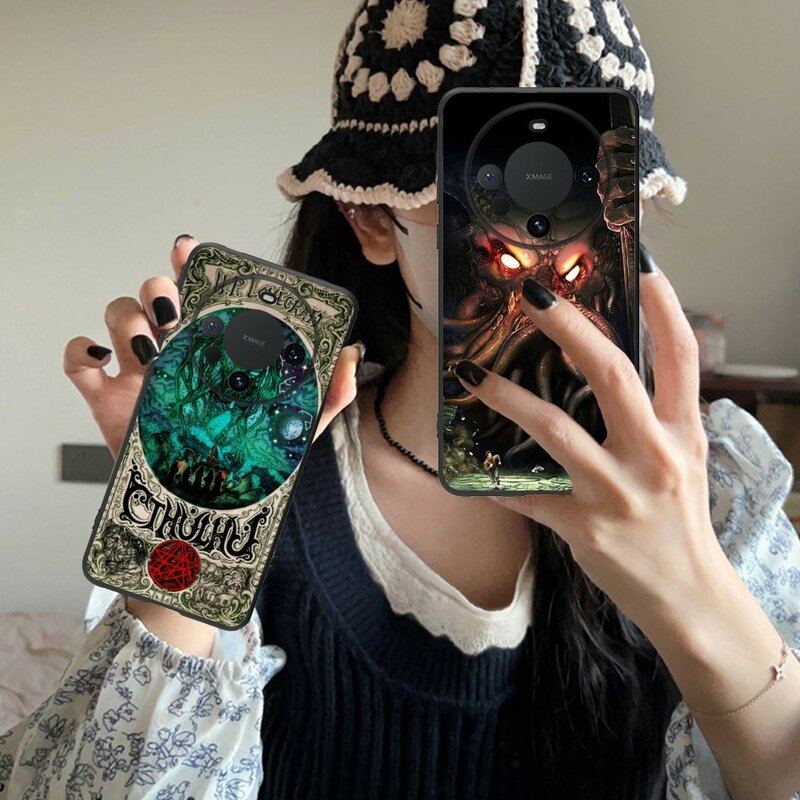 Fashion Cthulhu Mobile Cell Phone Case for Huawei Mate 60 50 40 30 20 10 Pro Plus Lite E 5G Black Soft Phone Cover Funda