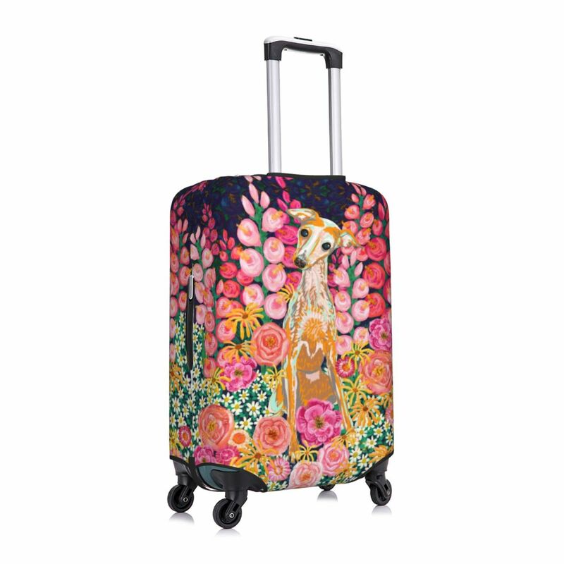Защитный чехол для чемодана для собак, эластичный чехол для путешествий с изображением собак и цветов, подходит для размеров 18-32 дюйма