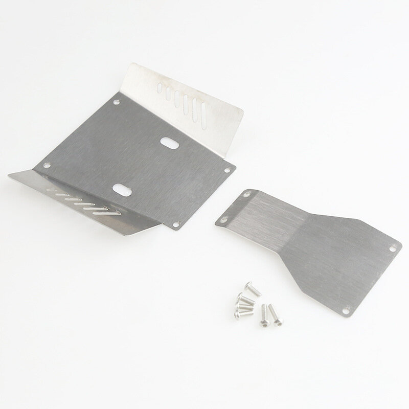 1 conjunto 0.8mm de espessura aço inoxidável chassi guarda placa chassi guarda placa para 1/10 simulação modelo tamiya cc01