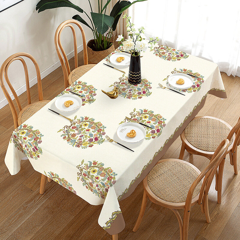 Mantel impermeable de estilo nórdico para decoración de mesa, impresión Rectangular, fiesta, boda