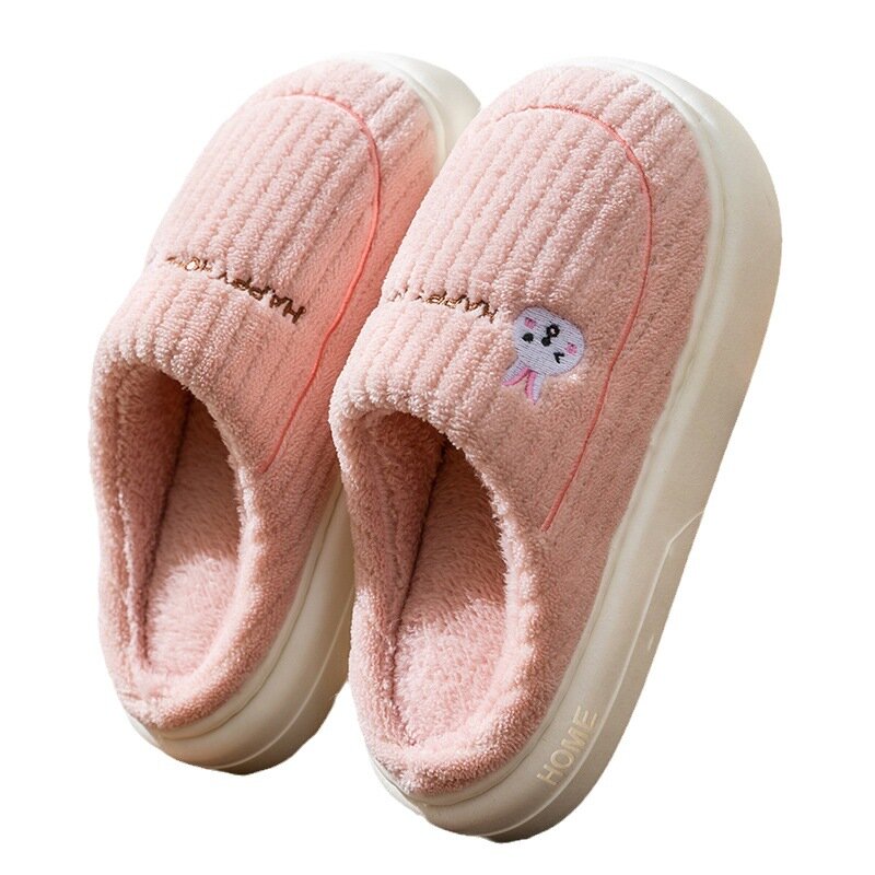 Men Cotton Shoes Solid Color Dirt Resistant Soft Durable Winter Indoor Home Comfort Warm Preservation Anti Slip Slippers