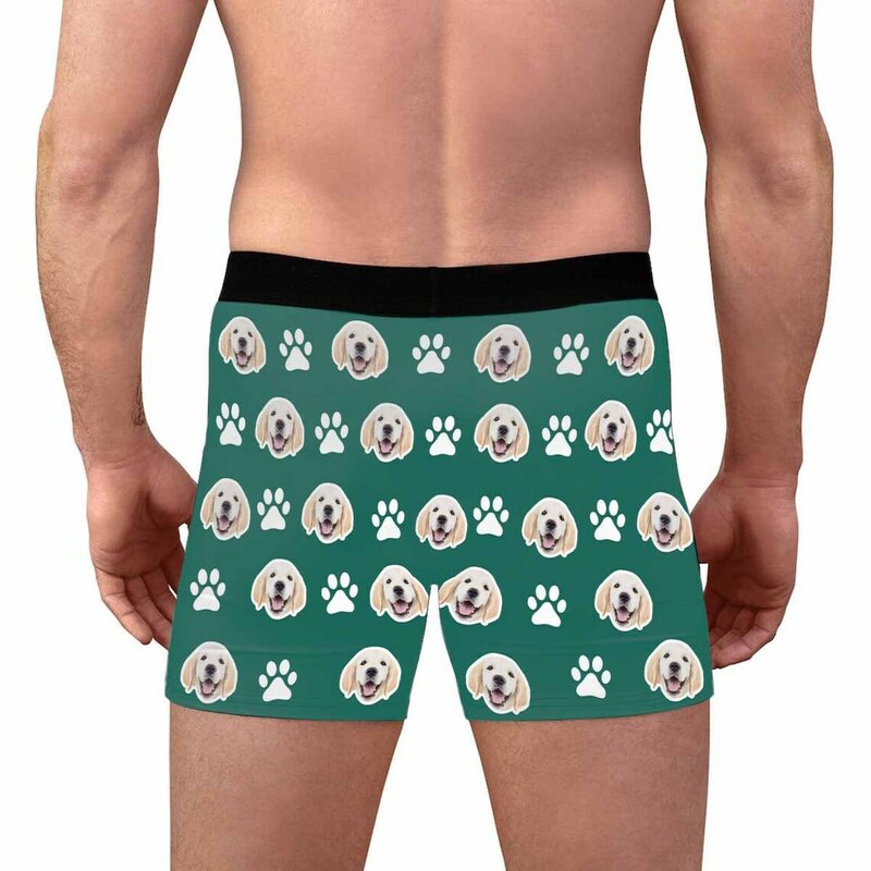 Custom Boxes With Dog For Boyfriend Husband Personalized Underwear Pet Photo Dogs Boxer Briefs Dogs Underwear Valentine's Day