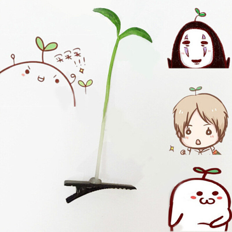 재미있는 쇼 콩나물 바비 머리핀 꽃 식물 헤어 클립, 어린이 소녀, 여성, 4x6cm, 1PC