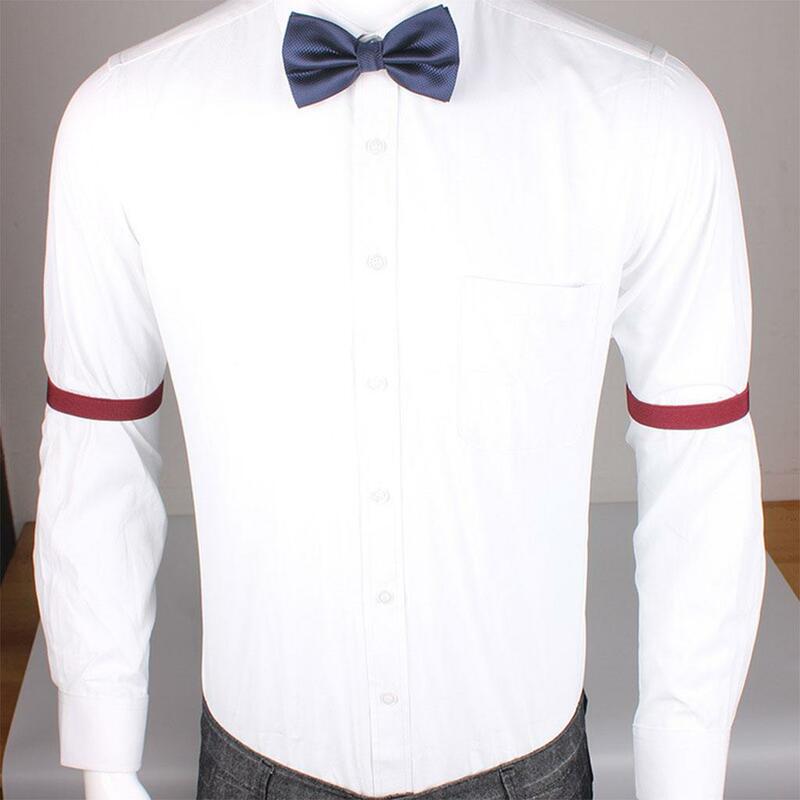 Braçadeiras elásticas para homens e mulheres, camisa de manga, moda casamento, 2 peças