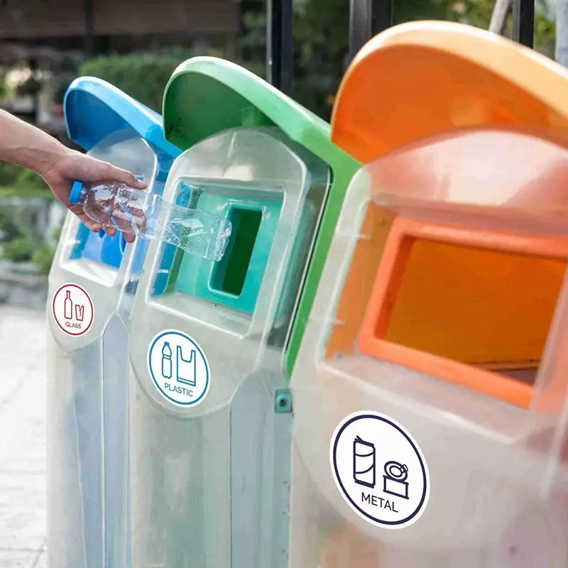 Warnung Dekoration von Glas Papier und Kunststoff Zeichen, Aufkleber und Zubehör PVC Klebstoff Recycling Label Organische Mülleimer Aufkleber