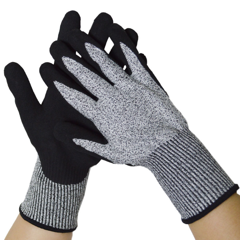 Износостойкие и ударопрочные перчатки Ding Qing класса 5 с клейким покрытием для сада и стекла
