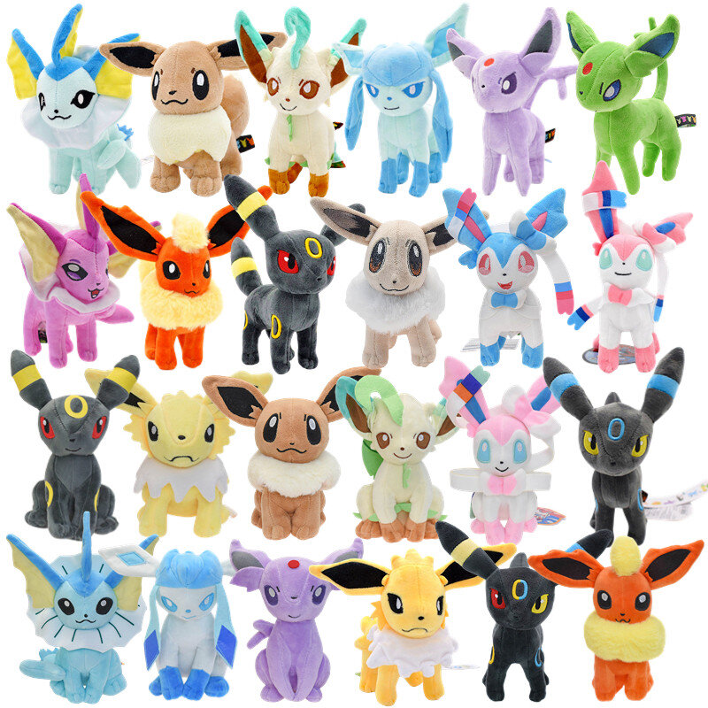 Jouets en peluche Pokemon Eevee, poupées en peluche Anime, jouets pendentifs, 11-23cm, Kawaii, Umbreon, Espeon, Vaporeon, Gesteon, SylLion, Leafeon, Flareon