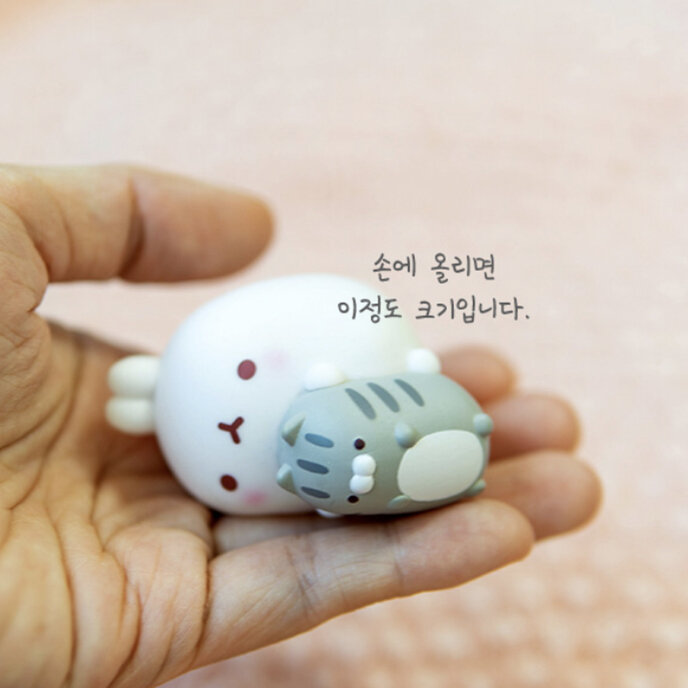 정품 한국어 5cm 그림 MOLANG 토끼 시리즈 감자 토끼 5 세트 선물 상자 포장 애니메이션 장난감 귀여운 모델 생일 소녀 선물