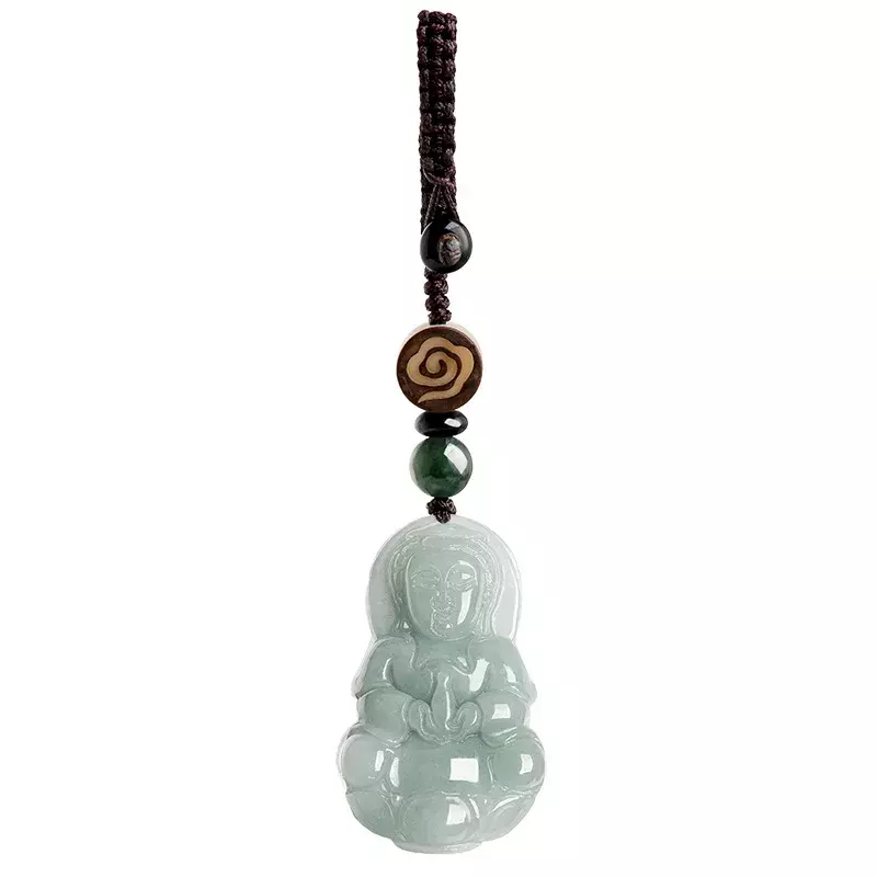 LLavero de Jade birmano Natural, bonito llavero de jadeíta para teléfono, correa de moda, bolso, Blanco personalizado