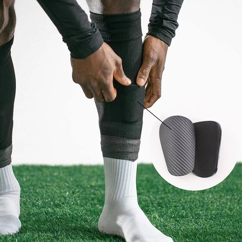 Mini espinillera de fútbol resistente al desgaste, Protector de pierna absorbente de golpes, tablero de vástago de entrenamiento de fútbol portátil ligero, 1 par