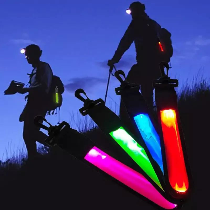 LED Luminous Backpack Warning Light Outdoor Cycling Running Night Safety Warning Signs Camping Trip Party Bag Hanging Pendants