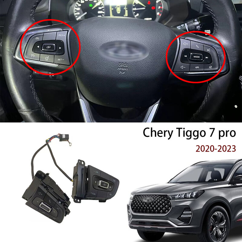 Cocok baru Tiggo7 Pro tombol sakelar roda kemudi asli tombol jelajah multifungsi untuk Chery Tiggo 7 Pro Tiggo7Pro 2020 - 2023