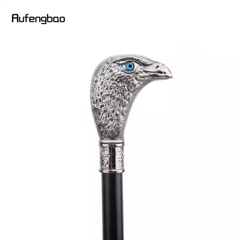 Sliver Eagle Head con occhi blu bastone da passeggio bastone da passeggio decorativo moda Gentleman elegante pomello di canna Cosplay Crosier 93cm