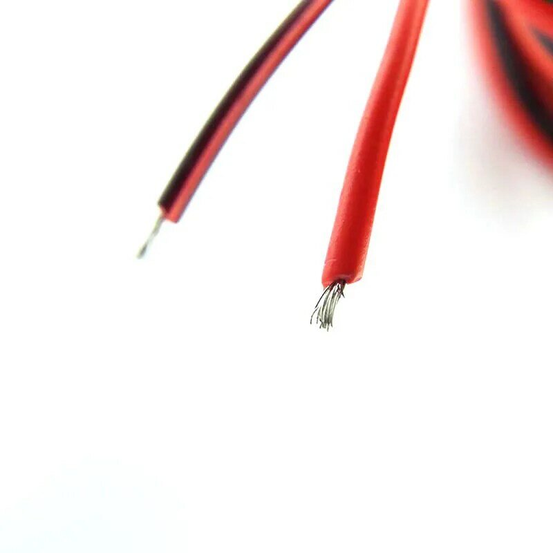 22awg Kawat 2pin Tembaga Lapis Terisolasi PVC Kabel Kawat Kabel Catu Daya untuk CCTV LED Garis Pencahayaan Konektor Q1