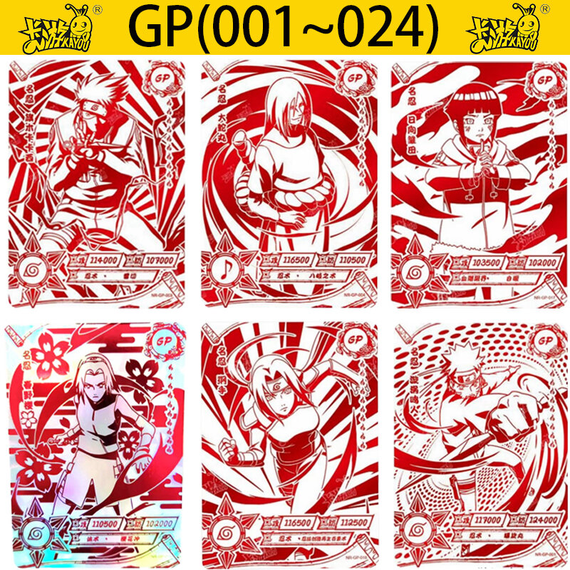 KAYOU 나루토 GP 카드 애니메이션 피규어, 하타케 카카시 오로치마루 가아라 하라노 사쿠라 우즈마키 나루토 레드 골드 GP 컬렉션 카드