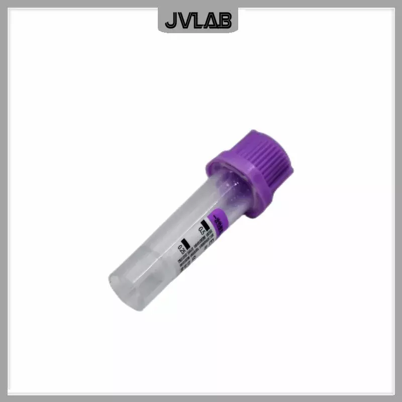 Sterys-Micro tube de prélèvement sanguin avec capuchon violet EDTAK2, tube anticoagulation de poulet pour enfant, 0.5ml, 100 par PK