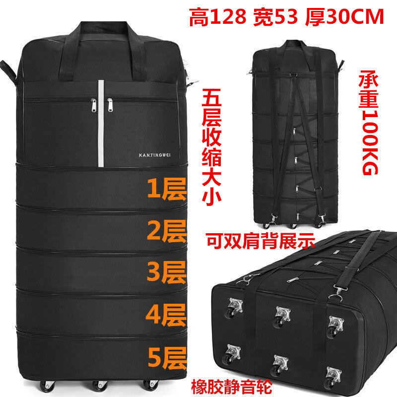 Bolsa de equipaje de viaje con ruedas universales, bolsa de almacenamiento plegable para equipaje móvil, Oxford, cubos de embalaje de viaje impermeables