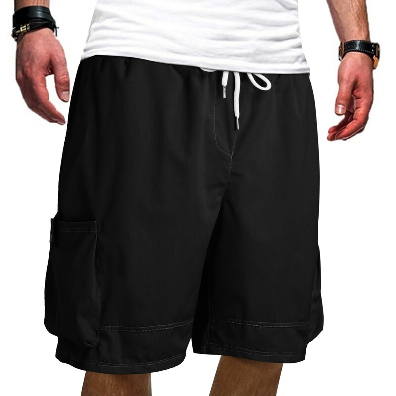 2024 Men'S Summer Cargo Shorts Casual Classic Multi-Pocket Cargo Shorts Men'S Fashion Solid Color High-Quality Cotton Short Wear