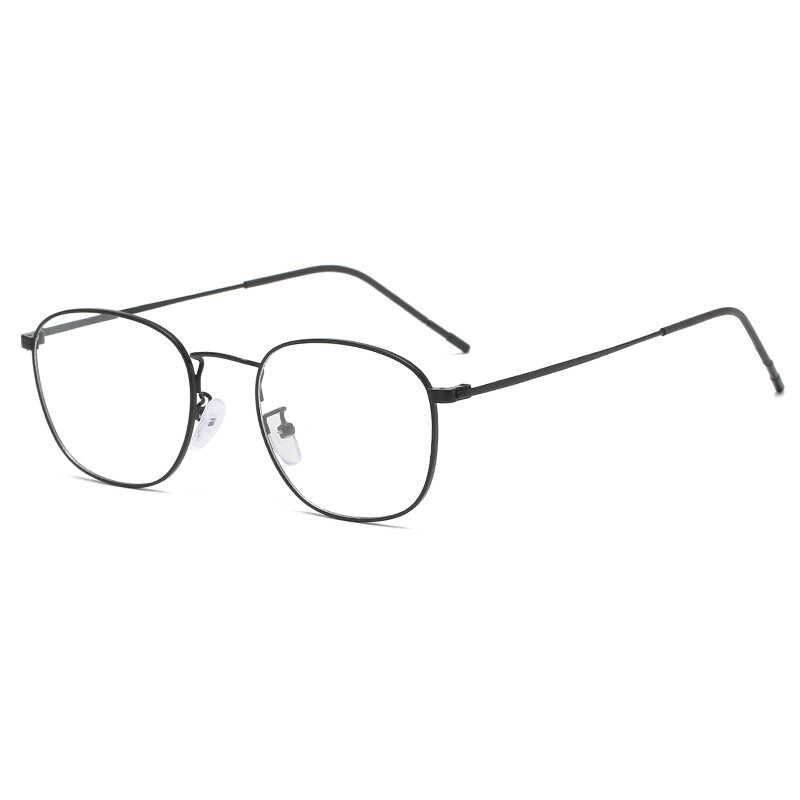 Óculos lisos anti-raio azul fotocromático redondo, vidros da sobrancelha do frame do metal, homens e mulheres