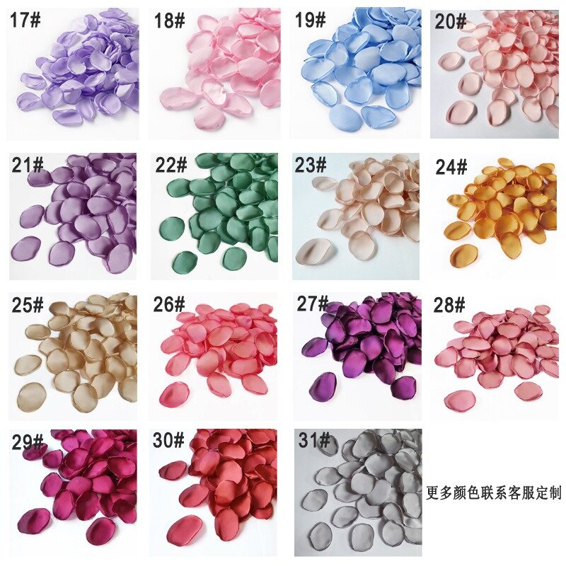 100Pcs/Bag Silk Satin Rose Petals for Wedding Handmade Artifical Flowers Marriage Valentine's Day Party Decorations