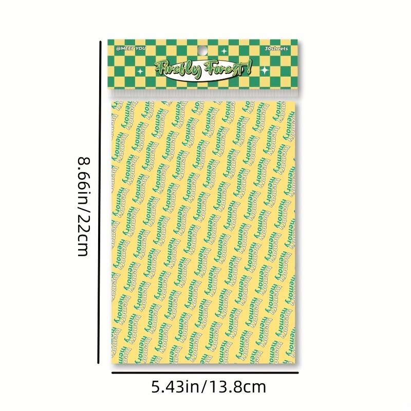 30 Sheets Stripe Dotted  Lattice White Kraft Paper Memo Pad for Scrapbooking DIY Decorative Material Collage Journaling