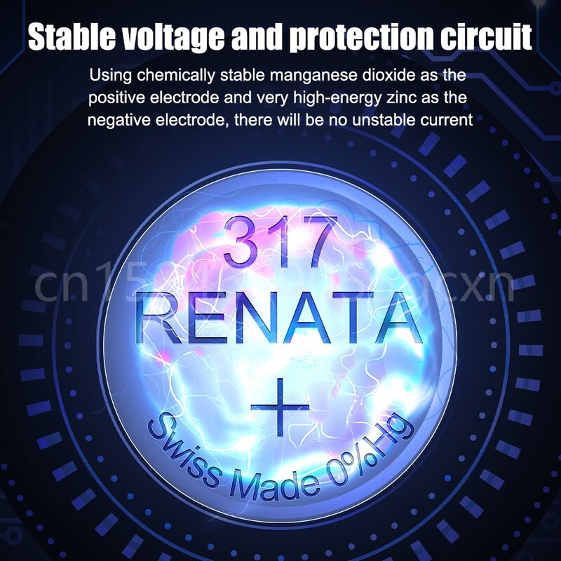 Originele Renata 317 Sr516sw V317 Sr62 D317 1.55V Zilveroxide Horloge Batterij Voor Schaal Horloge Zwitserse Made Knoop Muntcellen