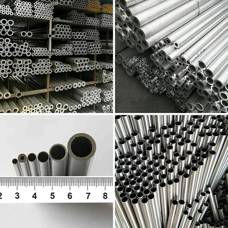 Tubo de aluminio de 1,5mm de espesor, 4-32mm OD recto, 300mm, 500mm de largo, redondo, tubo de aleación de aluminio 6063