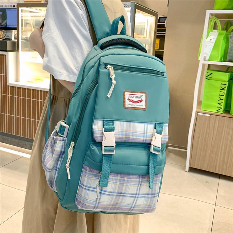 Mochila de nylon multi-bolso impermeável para mulheres, mochilas escolares fofas para estudantes, mulheres, meninas, kawaii, laptop, pacote de livros