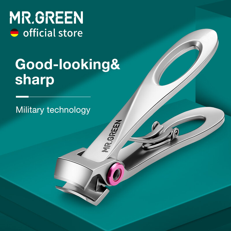 MR.GREEN-cortaúñas de acero inoxidable con apertura de mandíbula ancha para manicura, cortador de uñas gruesas y duras para uñas encarnadas